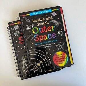 Trace Along - Scratch and Sketch - OUTER SPACE and SOLAR SYSTEM - Activity Books
